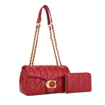 MS-20700RD SET QUILT DESIGNER CROSS BODY BAG WITH WALLET