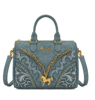 MW-HB-1380-6660-JN Montana West Western Horse Charm Satchel Crossbody Bag