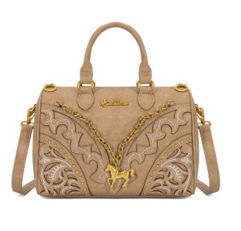 MW-HB-1380-6660-TN Montana West Western Horse Charm Satchel Crossbody Bag