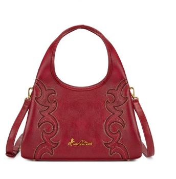 MW-HB-1387-918-RD Montana West Western Embroidery Hobo/Crossbody Bag