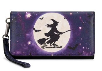 MW-WL-1404-018-PP Montana West Halloween Witch Moon Wristlet RFID Wallet