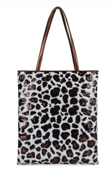 MW-HB-1401-003-CF Montana West Zebra Print Sequin Tote Bag 