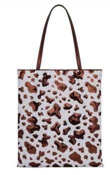 MW-HB-1401-003-LP Montana West Zebra Print Sequin Tote Bag