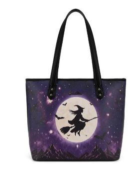 MW-HB-1404-2002-PP Montana West Halloween Witch Moon Tote Bag 