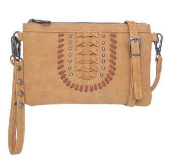 MW1057-181 BR  Montana West Whipstitch Collection Clutch/Crossbody