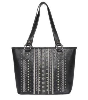 MW1091G-8317 BK Montana West Whipstitch Collection Concealed Carry Tote