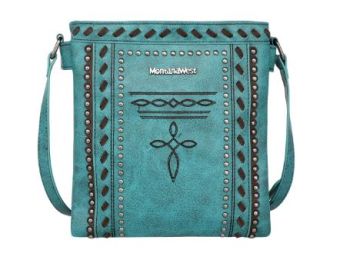 MW1124G-9360 TQ Montana West Whipstitch Collection Concealed Carry Crossbody