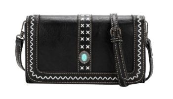 MW1149-063 BK Montana West Concho Collection Wallet/Crossbody