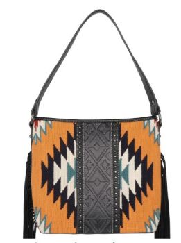 MW1172G-918 BK  Montana West Aztec Tapestry Concealed Carry Hobo