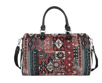 MW1228-5110 RD Montana West Western Pattern Canvas Weekender Bag