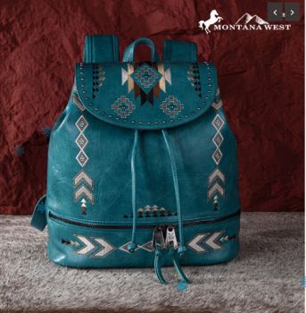 MW1245-9110 TQ Montana West Embroidered Collection Backpack
