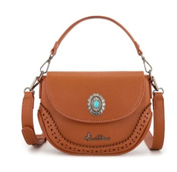 MW1340-8360BR Montana West Turquoise Concho Saddle Crossbody