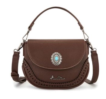 MW1340-8360CF Montana West Turquoise Concho Saddle Crossbody