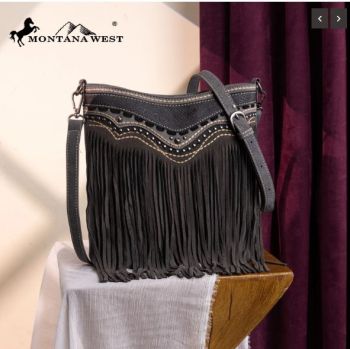 MW1340G-9360BK Montana West Fringe Collection Crossbody