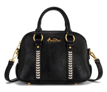 MW1341-8360BK Montana West Whipstitch Dome Satchel Bag 