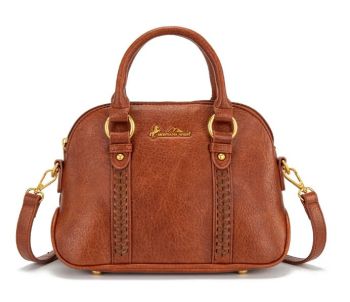 MW1341-8360BR Montana West Whipstitch Dome Satchel Bag 
