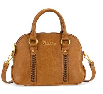 MW1341-8360LBR Montana West Whipstitch Dome Satchel Bag 