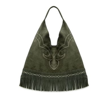 MW1341-9182OLV  Montana West Boot Stitch Fringe Large Hobo Bag 