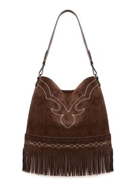 MW1341-918CF  Montana West Boot Stitch Fringe Hobo Bag