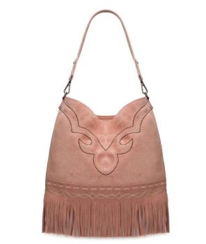 MW1341-918_PK Montana West Boot Stitch Fringe Hobo Bag