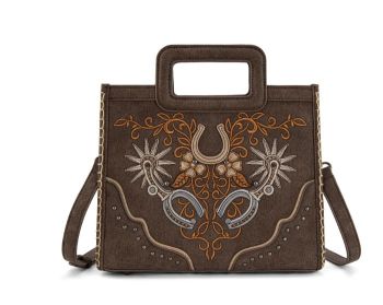 MW1352-8122CF Western Embroidered Top Handle Tote Crossbody