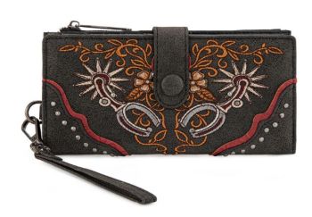 MW1352-W2000BK Montana West Embroidered Collection Wallet