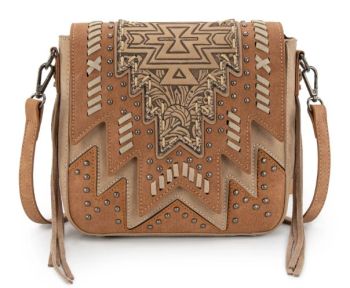 MW1354-8360TN Montana West Tooled Aztec Collection Collection Crossbody