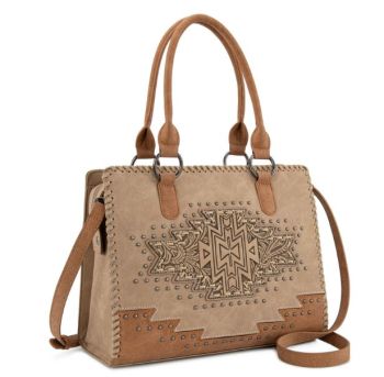 MW1354G-8355TN Montana West Tooled Aztec Concealed Carry Tote/Crossbody