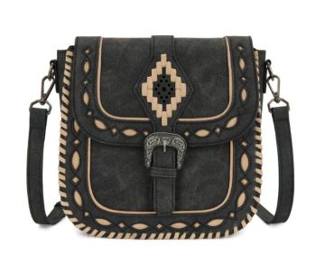 MW1359-8360BK Montana West Western Aztec Cut-Out Crossbody Bag
