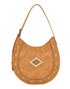 MW1359-918BR Montana West Western Aztec Cut-Out Hobo Shoulder Bag