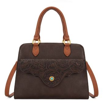 MW1362G-8250CF Montana West Western Tooled Floral Concealed Carry Satchel Bag/Crossbody