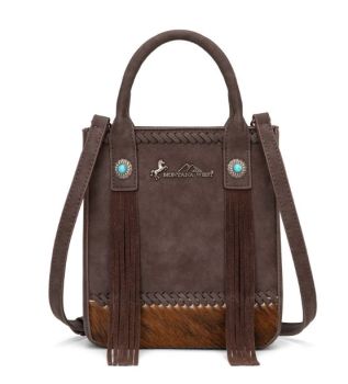 MW1368-8360CF Montana West Hair-On Cowhide Fringe Tote/Crossbody
