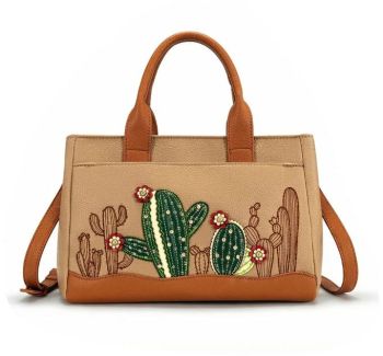MW1376-8325TN Montana West Cactus Embellished Crossbody Bag