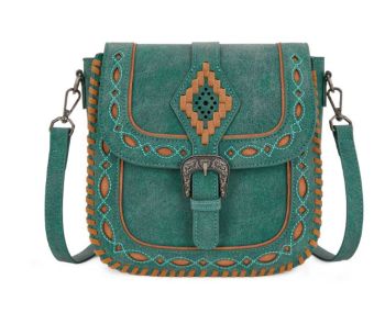MW1359-8360TQ Montana West Western Aztec Cut-Out Crossbody Bag