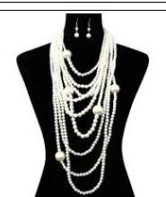 NPY071GCR CHUNKY PEARL NECKLACE SET