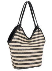 NS-31719 BK STRAW HOBO BAG