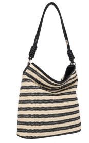 NS-31720 BK/BK STRAW HOBO BAG