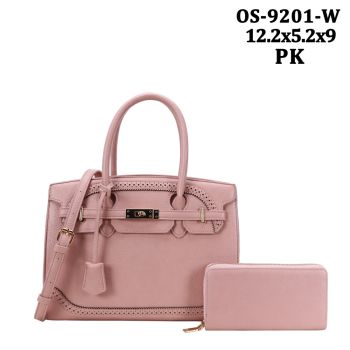 OS-9201PK DESIGNER FASHION HANDBAG WITH WAALET