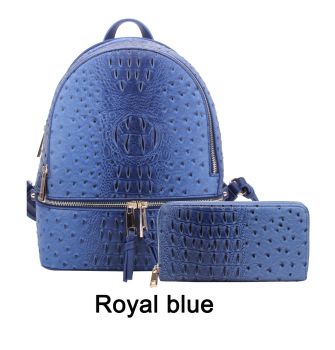 OS1062 R BL OSTRICH BACKPACK WITH WALLET