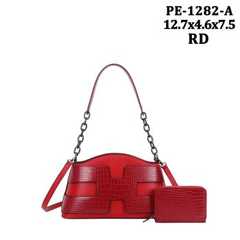 PE-1282A RD DESIGNER CROSS BODY BAG WITH WALLET