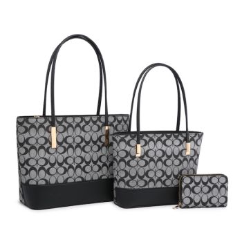 DC4672 GY DESIGNER MONOGLAN 2BAG WALLET
