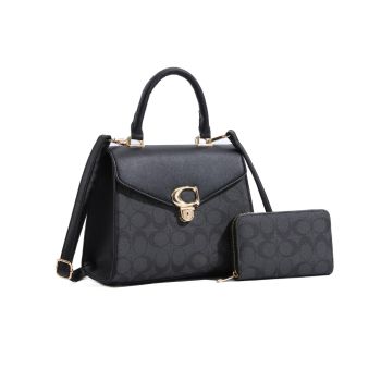 DC5062 BK DESIGNER MONO GLAM CROSS BODY BAG