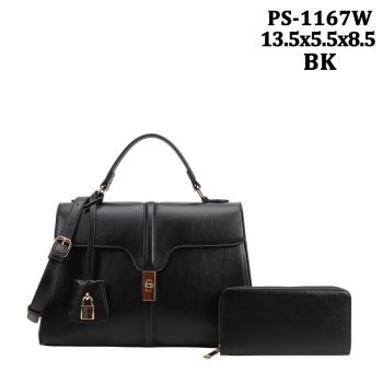 PS-1167W BK  DESIGNER BAG WIT WALLET