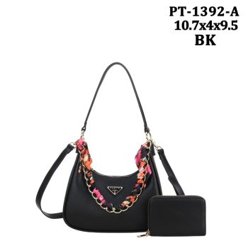 PT-1392ABK DESIGNER CROSS BODY BAG WITH WALLET