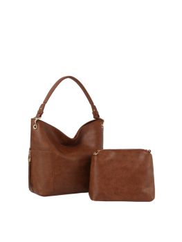 QF-0088-M BR DESIGNER 2PC HOBO BAG SET
