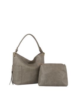 QF-0088-M GY DESIGNER 2PC HOBO BAG SET