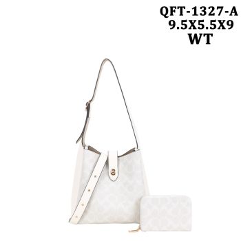 QFT-1327A WT DESIGNER SHOPPING BAG WITH WALLET