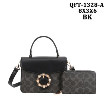 QFT-1328ABK DESIGNER MONOGLAM  BAG WITH WALLET