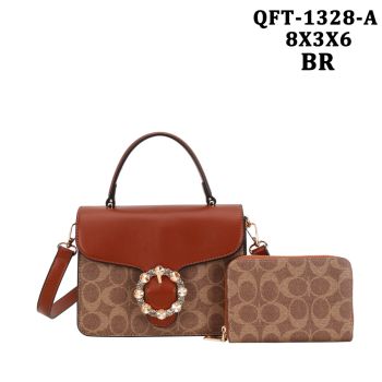 QFT-1328ABR DESIGNER MONOGLAM  BAG WITH WALLET