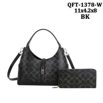 QFT-1378WBK HOBO DESIGNER BAG WITH WALLET
